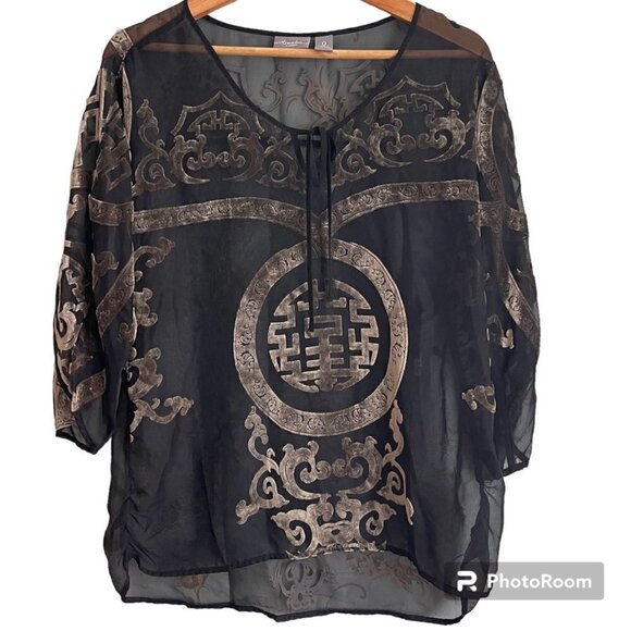Travelers by Chico's Women's Sheer Pullover Blouse Size 0 - Picture 1 of 12